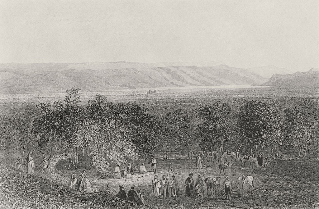 ISRAEL. Plain of Jericho, towards Moab-Bartlett 1847 old antique print picture